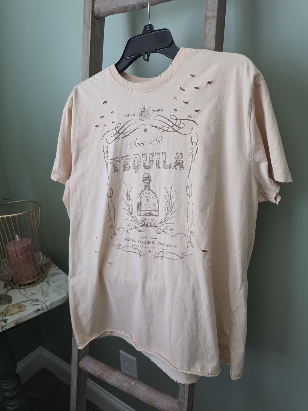 Womens Cream Graphic Tequila Short Sleeve Tee